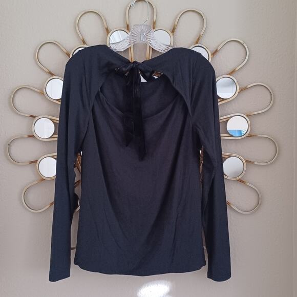 J.Crew FormKnit Open-Back Velvet Tie Top in Black M NWT 90s - Picture 5 of 11